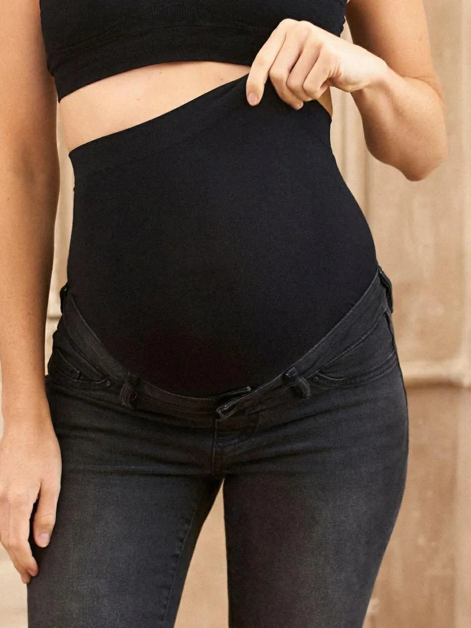 Seraphine Premium Organic Overbump Maternity Slim-Fit Jeans Black Hot
