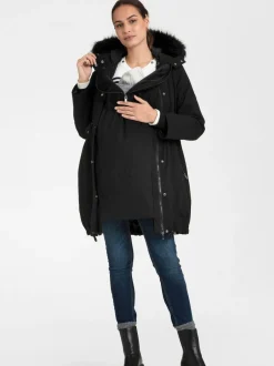 Seraphine Premium Sub-Zero Down Filled 3-In-1 Maternity & Babywearing Parka Black Outlet