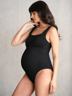 Seraphine Textured Maternity Swimsuit Black Hot