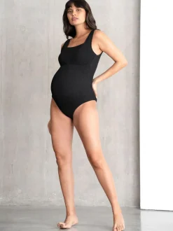 Seraphine Textured Maternity Swimsuit Black Hot