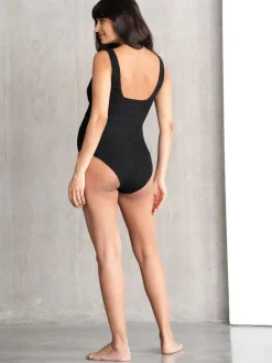 Seraphine Textured Maternity Swimsuit Black Hot
