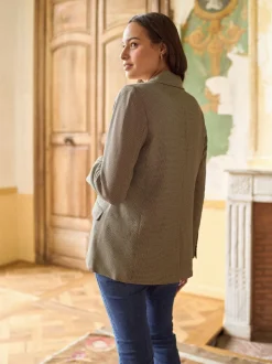Seraphine Camel & Black Check Tailored Maternity Blazer Sale