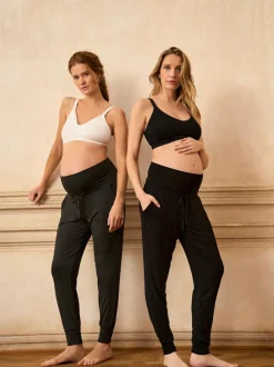 Seraphine Charcoal Grey & Black Maternity Loungewear Trousers 2 Pack Charcoal Grey & Black Online