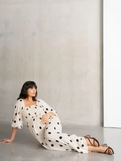 Seraphine Cream Maternity Maxi Dress