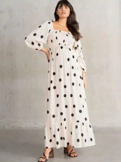 Seraphine Cream Maternity Maxi Dress