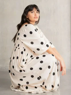 Seraphine Cream Maternity Maxi Dress