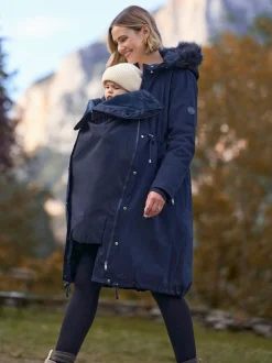 Seraphine Navy Blue Premium Sub-Zero Down Filled 3-In-1 Maternity & Babywearing Parka Clearance
