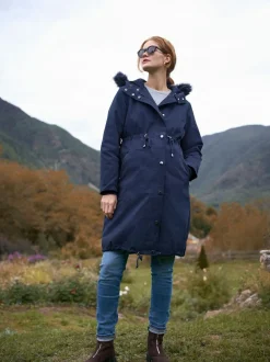 Seraphine Navy Blue Premium Sub-Zero Down Filled 3-In-1 Maternity & Babywearing Parka Clearance