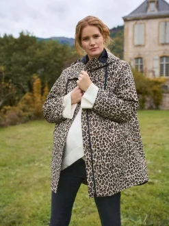 Seraphine 3-In-1 Maternity & Babywearing Raincoat Neutral Leopard Print Discount