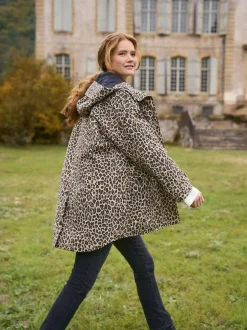 Seraphine 3-In-1 Maternity & Babywearing Raincoat Neutral Leopard Print Discount