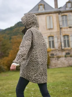 Seraphine 3-In-1 Maternity & Babywearing Raincoat Neutral Leopard Print Discount