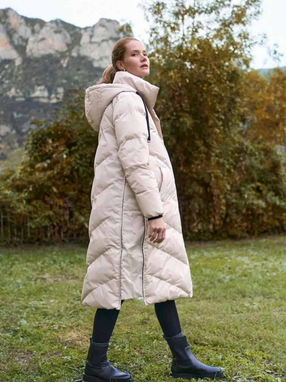 Seraphine Long 3-In-1 Maternity & Babywearing Puffa Coat Taupe Grey Sale