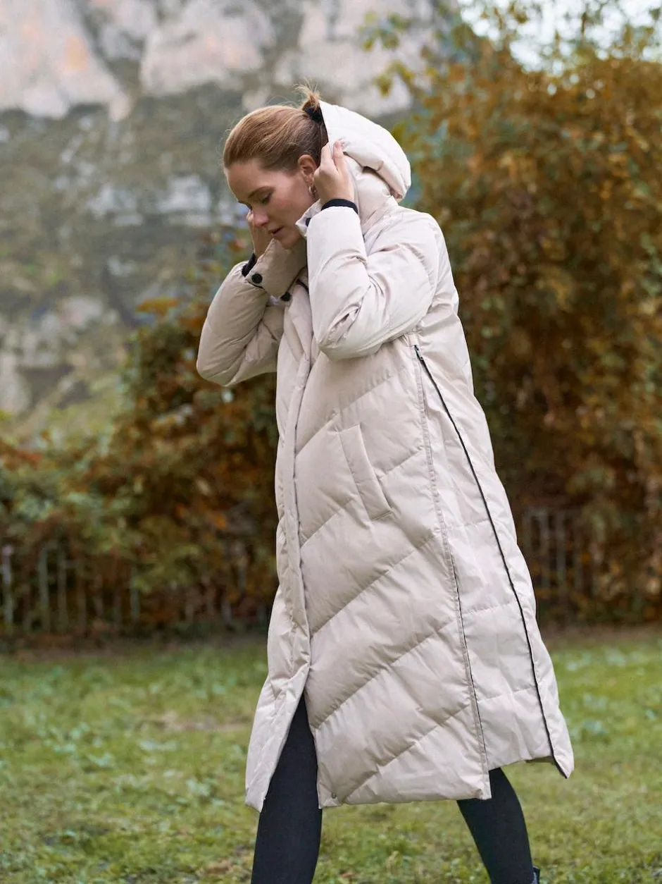 Seraphine Long 3-In-1 Maternity & Babywearing Puffa Coat Taupe Grey Sale