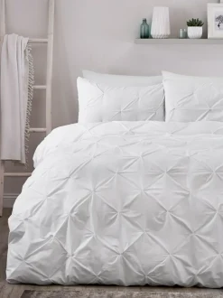 Serene White Lara Duvet Cover And Pillowcase Set Online