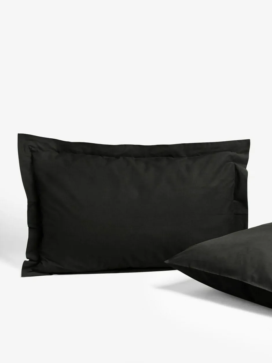 Next Set of 2 Black Cotton Rich Pillowcases Clearance