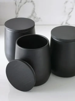 Next Set of 3 Black Moderna Storage Tins Discount