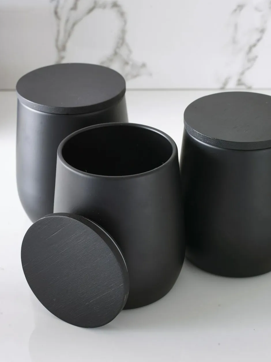 Next Set of 3 Black Moderna Storage Tins Discount