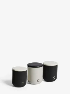 Next Set of 3 Black/Grey Otis Storage Jars Hot