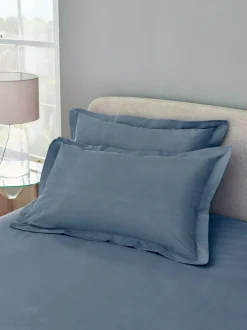 Next Set of 2 Blue Mid Cotton Rich Pillowcases New