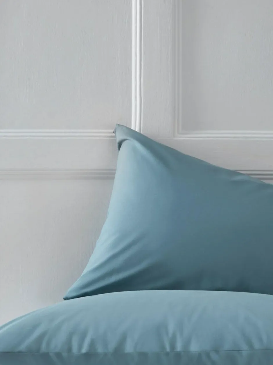 Next Set of 2 Blue Slate Cotton Rich Pillowcases Outlet