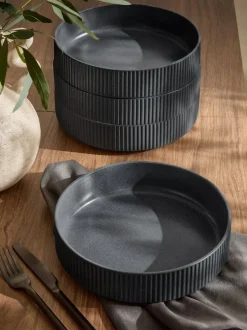Next Set of 4 Charcoal Grey Stamford Set of 4 Pasta Bowls Sale