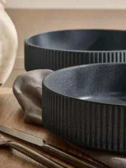 Next Set of 4 Charcoal Grey Stamford Set of 4 Pasta Bowls Sale