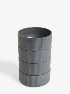 Next Set of 4 Charcoal Grey Stamford Set of 4 Cereal Bowls Clearance