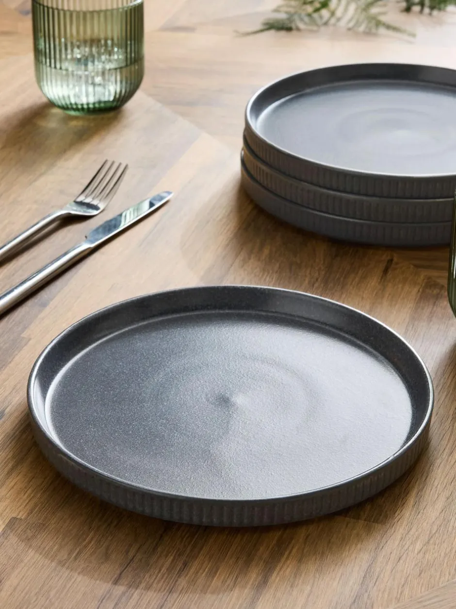 Next Set of 4 Charcoal Grey Stamford Side Plates Online