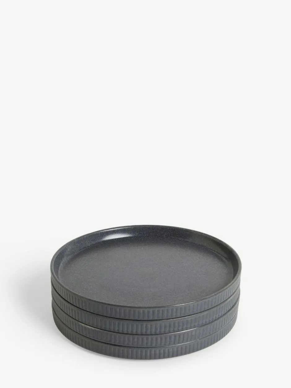 Next Set of 4 Charcoal Grey Stamford Side Plates Online