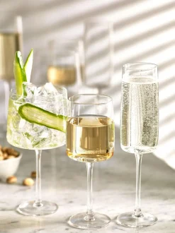 Next Set of 4 Clear Angular Champagne Flutes Clearance