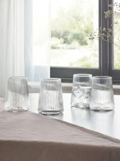 Next Set of 4 Clear Hollis Angular Set of 4 Short Tumbler Glasses Outlet