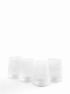 Next Set of 4 Clear Hollis Angular Set of 4 Short Tumbler Glasses Outlet
