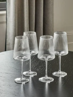 Next Set of 4 Clear Hollis Angular Wine Glasses Outlet