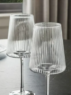 Next Set of 4 Clear Hollis Angular Wine Glasses Outlet