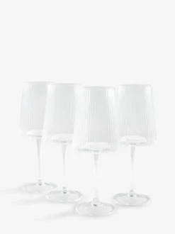 Next Set of 4 Clear Hollis Angular Wine Glasses Outlet