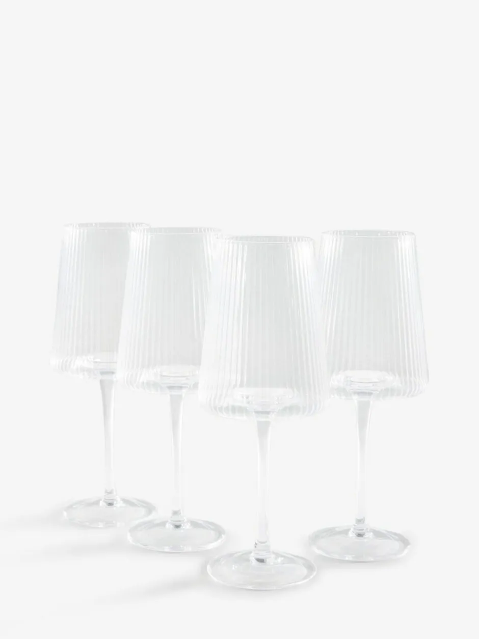 Next Set of 4 Clear Hollis Angular Wine Glasses Outlet