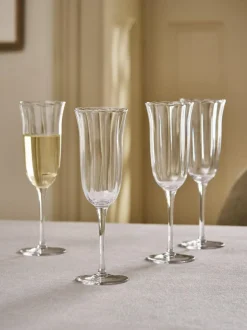 Next Set of 4 Clear Sadie Scallop Champagne Flutes Discount