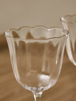 Next Set of 4 Clear Sadie Scallop Wine Glasses Discount