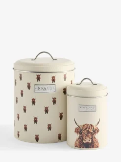 Next Set of 2 Cream Bread bin and Treat Storage Jars Discount