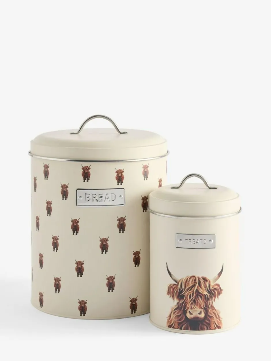 Next Set of 2 Cream Bread bin and Treat Storage Jars Discount