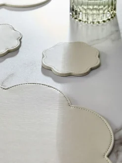 Next Set of 4 Cream Flower Faux Leather Placemats and Coasters Discount