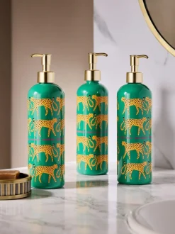 Next Set of 3 Green Cheetah Animal Reusable Dispenser Bottle