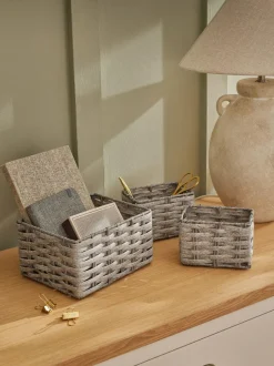 Next Set of 3 Grey Mini Grey Storage Baskets Sale
