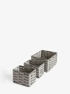 Next Set of 3 Grey Mini Grey Storage Baskets Sale