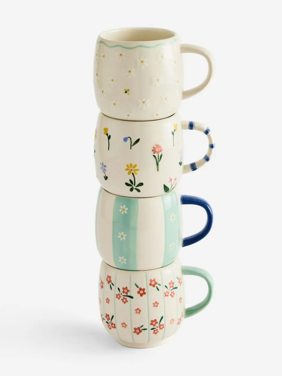 Next Set of 4 Multi Maisie Floral Stacking Mugs Online