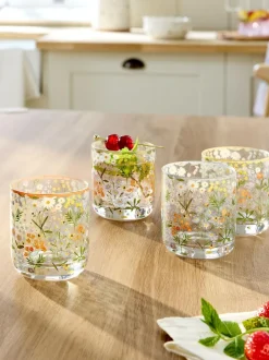 Next Set of 4 Multi Maisie Floral Tumbler Glasses Best