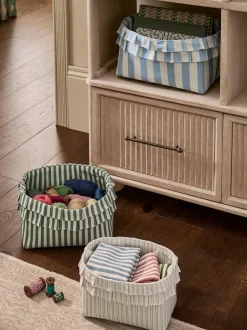 Next Set of 3 Multi Ruffle Striped Storage Baskets Hot