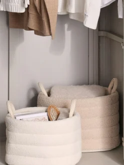 Next Set of 2 Natural and Cream Boucle Storage Baskets Discount