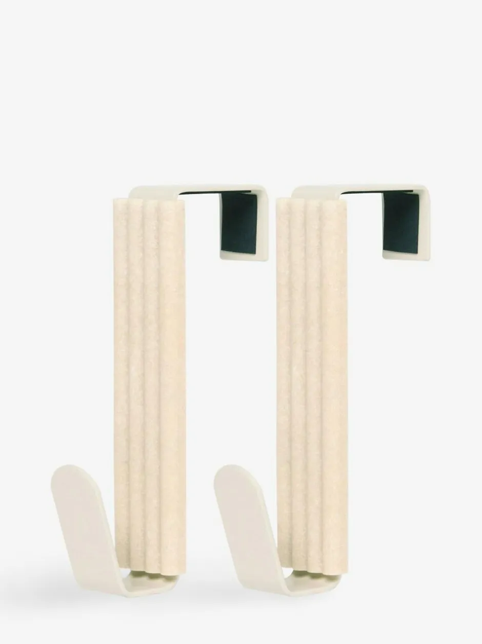 Next Set of 2 Natural Rib Over Door Hooks New