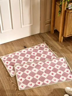 Next Set of 2 Natural Washable Heart Print Doormats Best